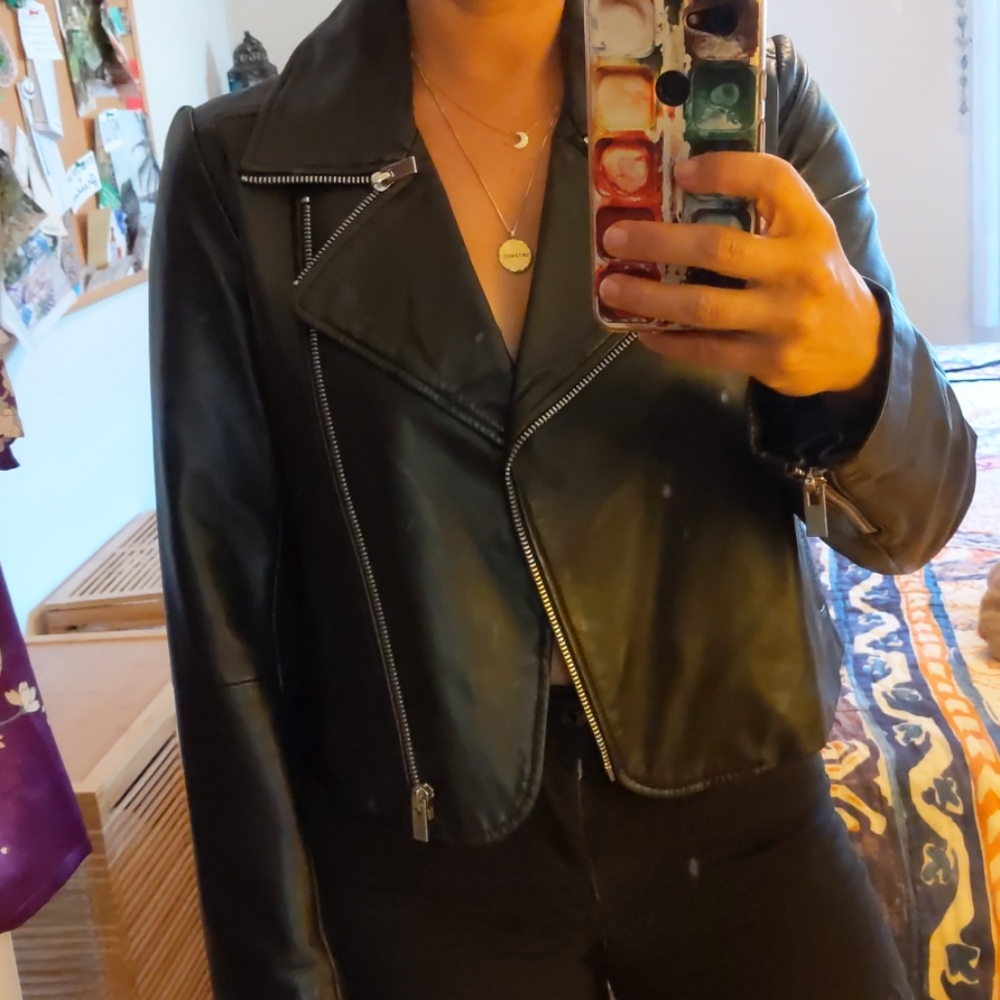 Claudie Pierlot Black Leather Jacket